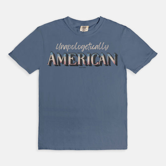 Unapologetically American Unisex Tee-Blue Jean