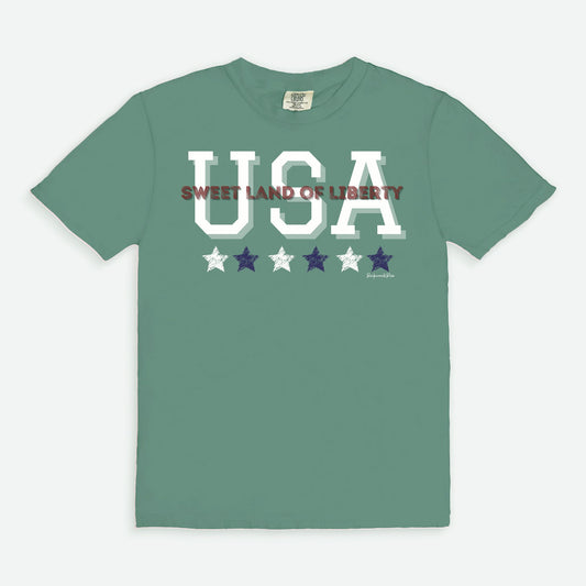 Sweet Land of Liberty Unisex Tee-Light Green